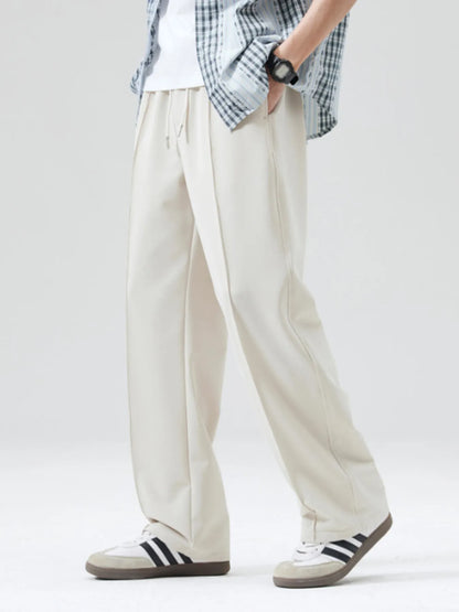 Men's Full Size Casual Loose Fit Drawstring Wide Leg Pants Plus Size - Tigbul's Variety Fashion Shop