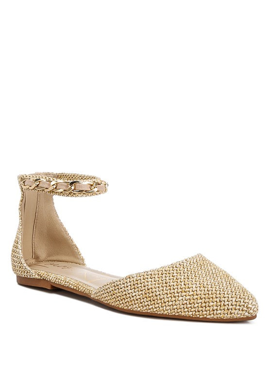 Buqisi Chain Embellished Flat Sandals - Tigbul's Variety Fashion Shop