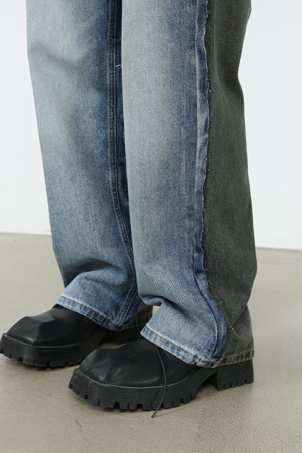 Men's Contrast Loose Fit Jeans - Tigbul's Variety Fashion Shop