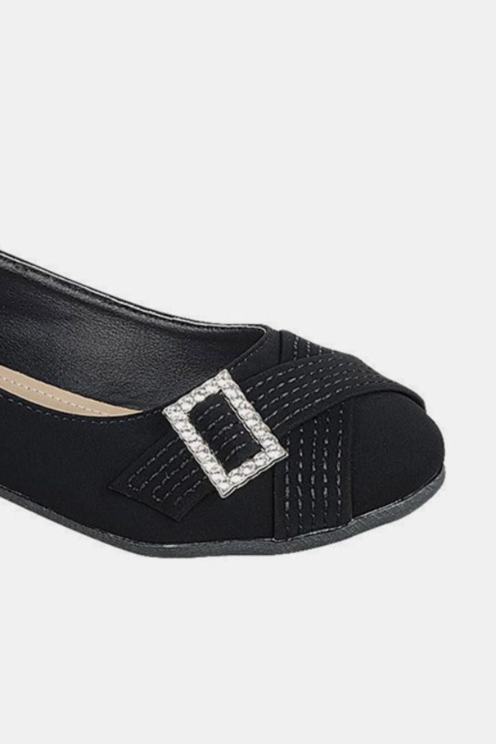 Forever Link Slip On Rhinestone Buckle Ballet Flats - Tigbul's Variety Fashion Shop