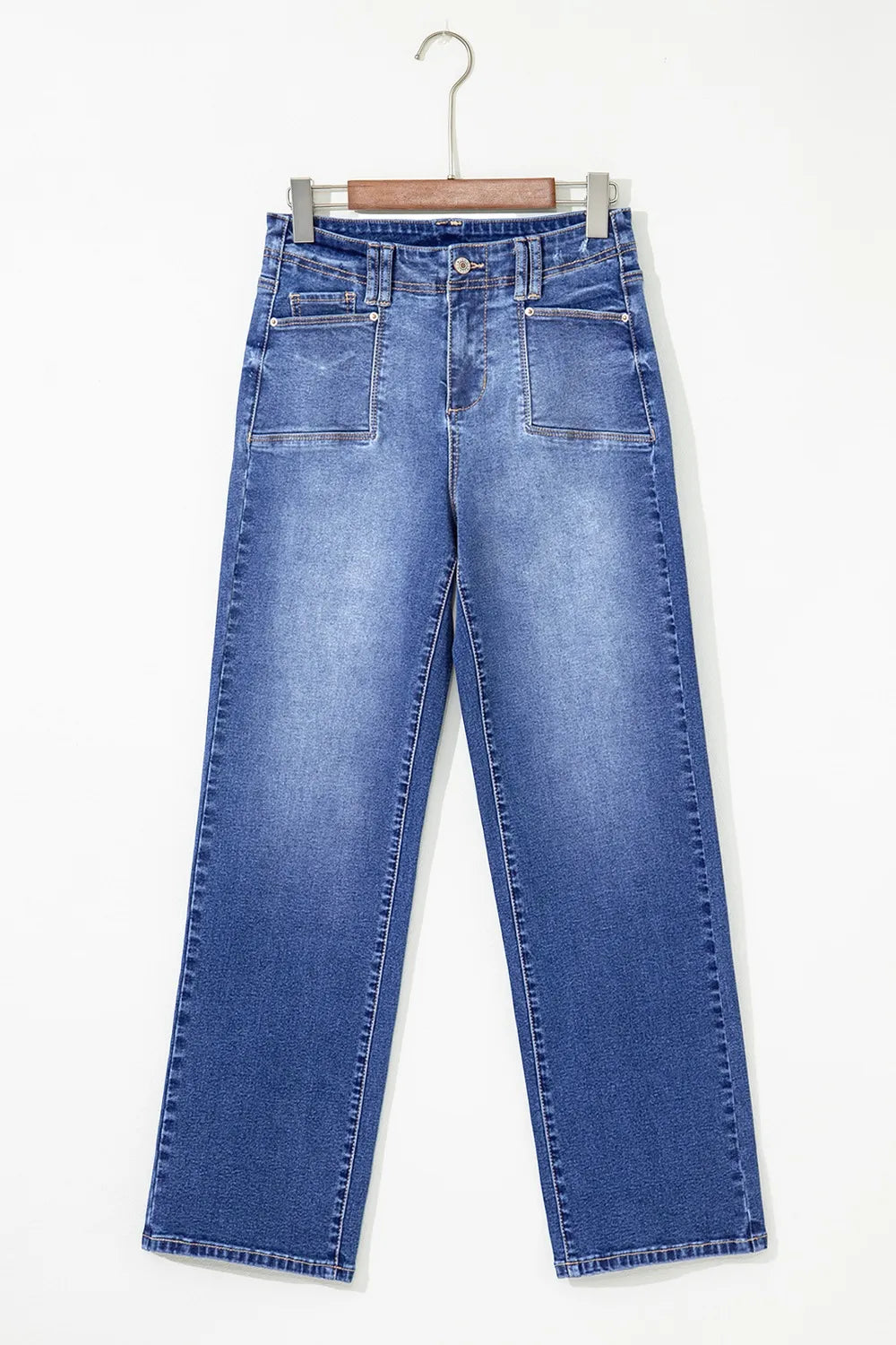 High-Waisted Wide-Leg Vintage Wash Jeans - Tigbul's Variety Fashion Shop