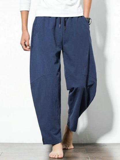 Men's Plus Size Casual Drawstring Wide Leg Pants - Tigbul's Variety Fashion Shop