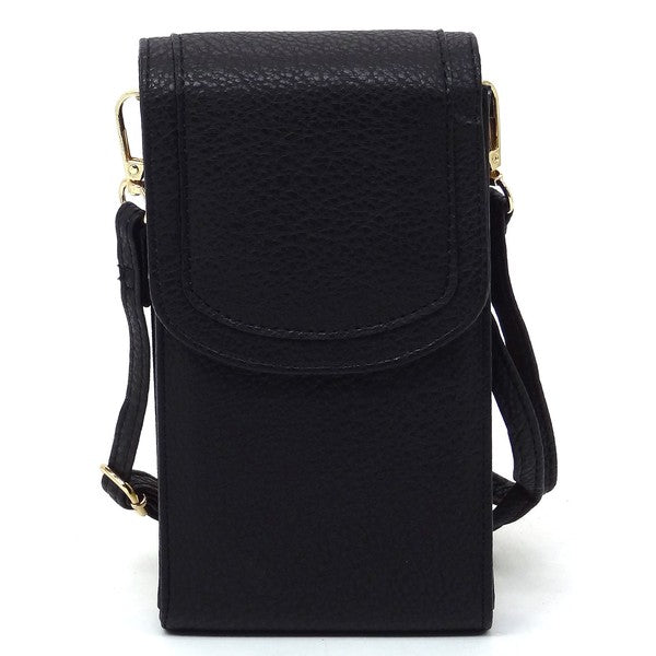 Calin Handytasche mit Klappenverschluss, Crossbody, Schwarz