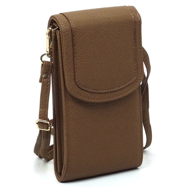 Calin Handytasche mit Klappenverschluss, Crossbody, Dunkelbraun