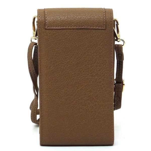 Calin Handytasche mit Klappenverschluss, Crossbody, Beige-braun