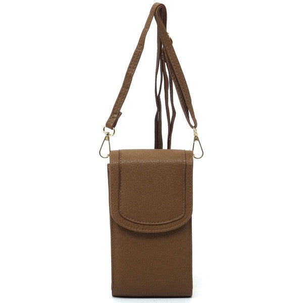 Calin Handytasche mit Klappenverschluss, Crossbody, Vorderansicht, Braun