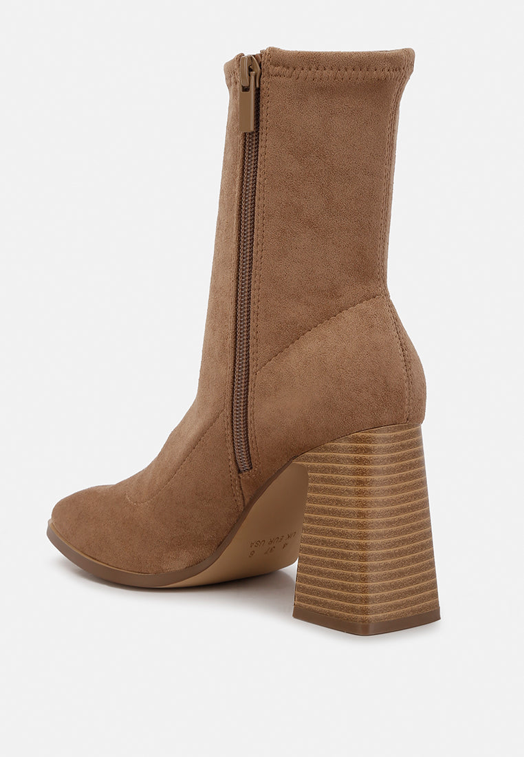 Candid High Ankle Flared Block Heel Boots - Tigbul's Variety Fashion Shop