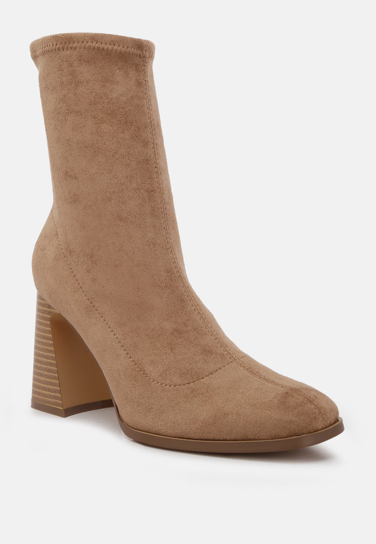 Candid High Ankle Flared Block Heel Boots - Tigbul's Variety Fashion Shop