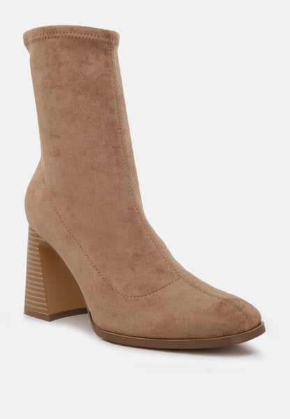 Candid High Ankle Flared Block Heel Boots - Tigbul's Variety Fashion Shop
