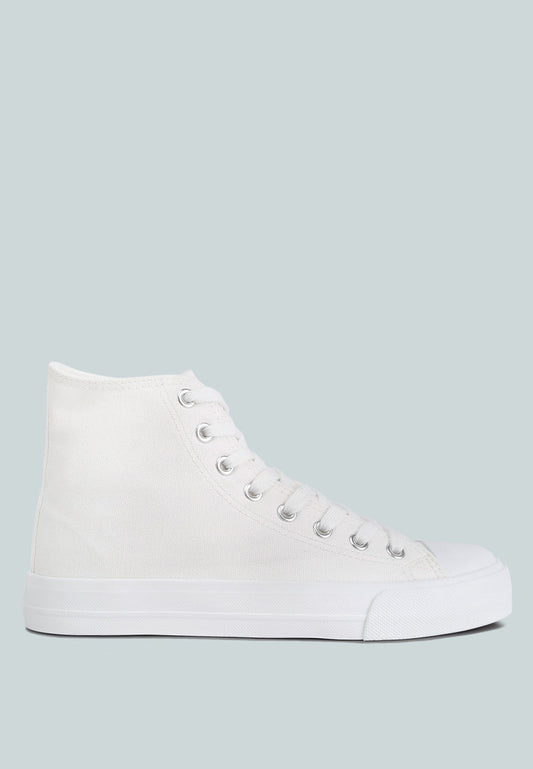Carew Solid Canvas High Top Sneakers - Tigbul's Variety Fashion Shop