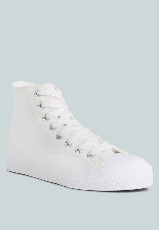 Carew Solid Canvas High Top Sneakers - Tigbul's Variety Fashion Shop
