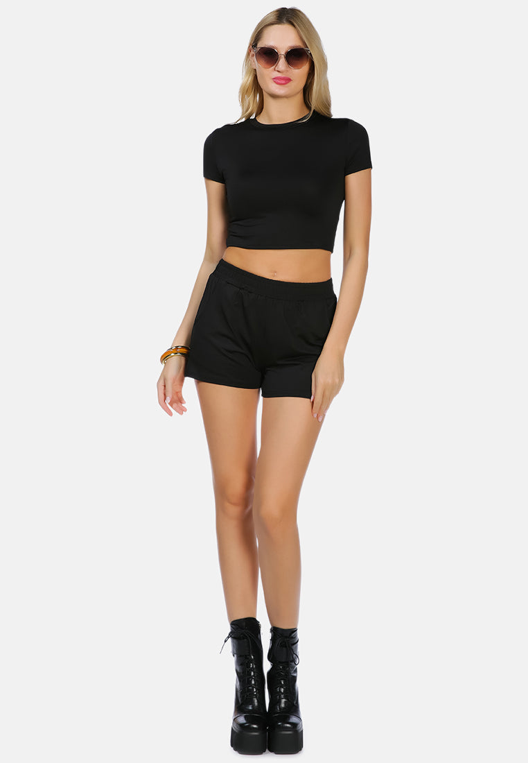 Casual Line Crew Neck Solid Top