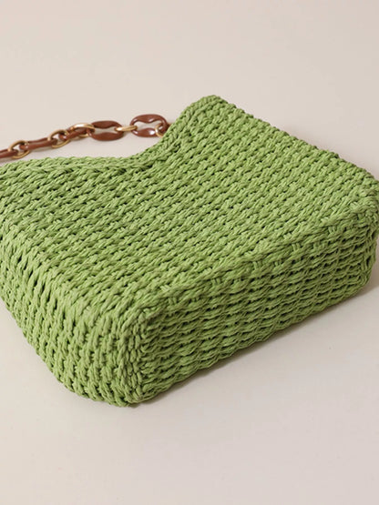 Woven Straw Shoulder Bag - Tigbul's Variety Fashion Shop
