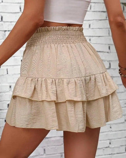 Ruffle Layered High Waist Casual Skort - Tigbul's Variety Fashion Shop