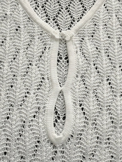 Openwork Long Sleeve Knit Dress - Tigbul's Variety Fashion Shop