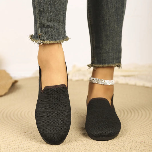 Breathable Knit Slip-On Loafers - Tigbul's Variety Fashion Shop