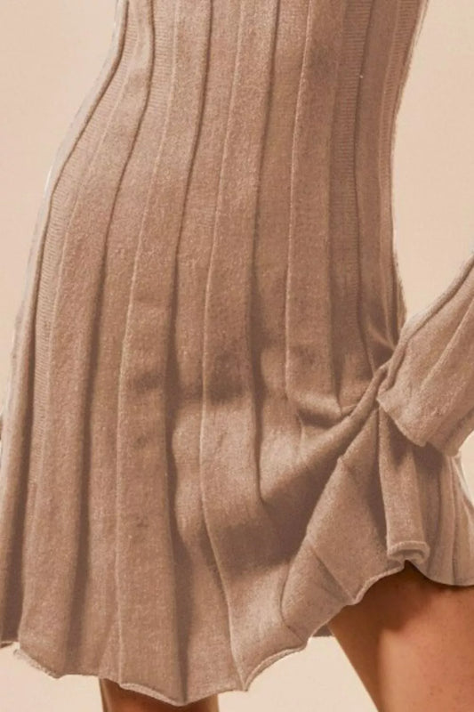 SO ME Ribbed Long Sleeve Mini Sweater Dress - Tigbul's Variety Fashion Shop