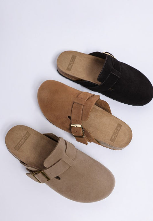 Ratiha Buckle Accent Slip-On Footbed Mules - Tigbul's Variety Fashion Shop
