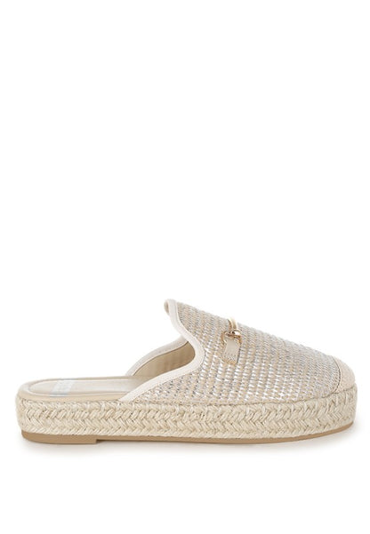 Marama Horsebit Embellished Raffia Mules - Tigbul's Variety Fashion Shop