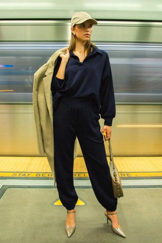 Umgee Drawstring Jogger Pants with Front Seam Detail - Tigbul's Variety Fashion Shop