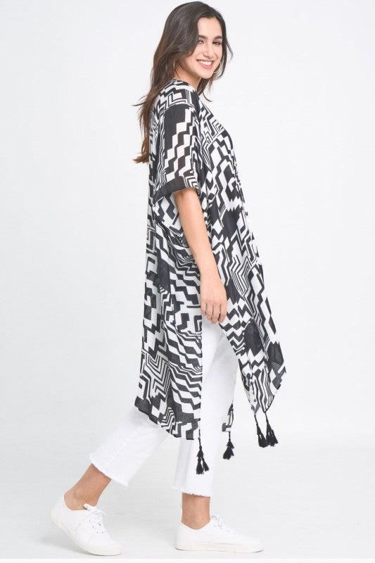Geometric Art Kimono - Tigbul's Variety Fashion Shop