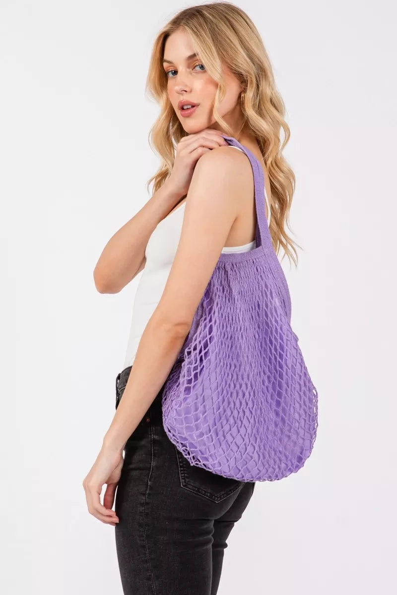 Fame Netted Beach Bag - Tigbul's Variety Fashion Shop