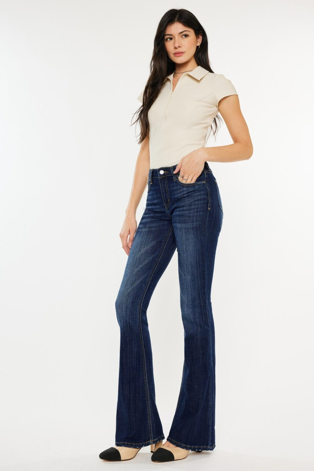 Kancan Full Size Mid Rise Slim Flare Jeans - Tigbul's Variety Fashion Shop