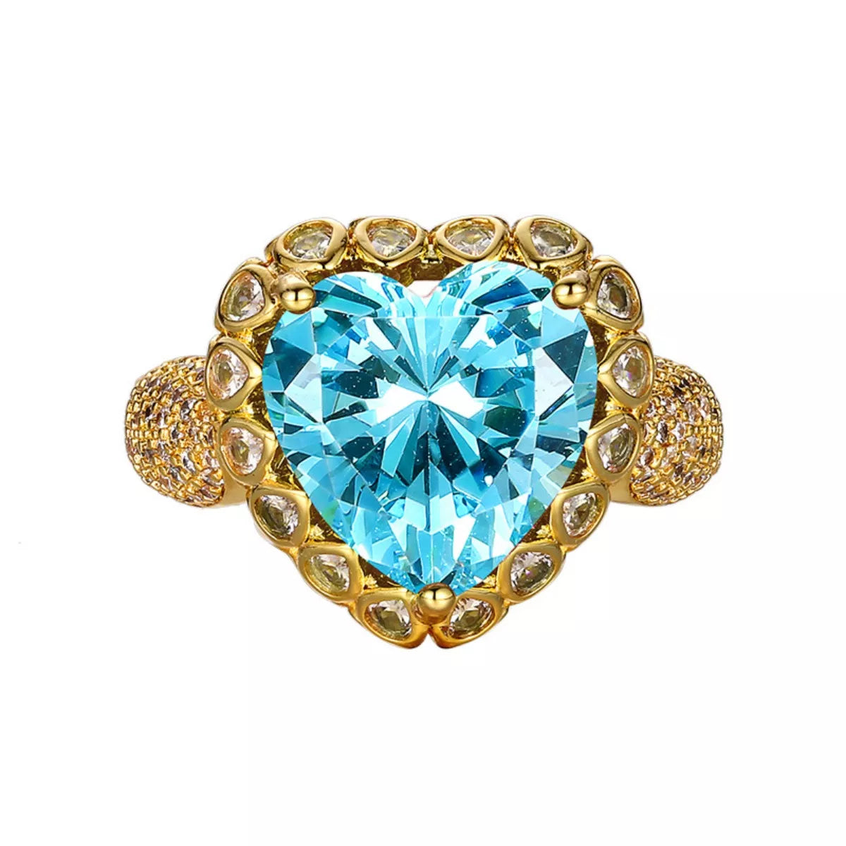 18K Gold-Plated Heart-Shaped Ring - Tigbul's Variety Fashion Shop