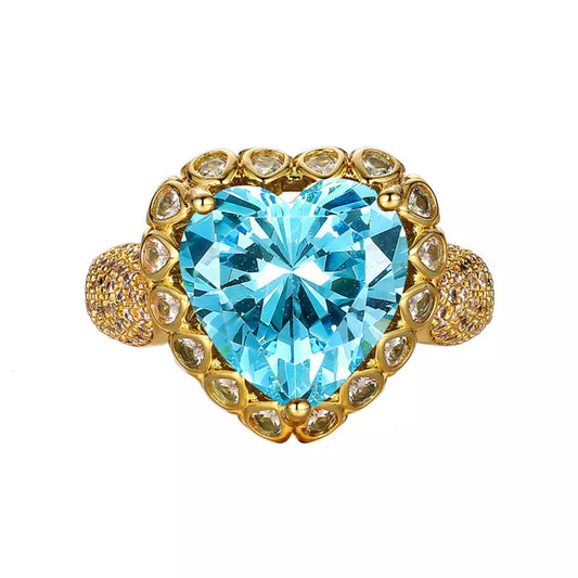 18K Gold-Plated Heart-Shaped Ring - Tigbul's Variety Fashion Shop