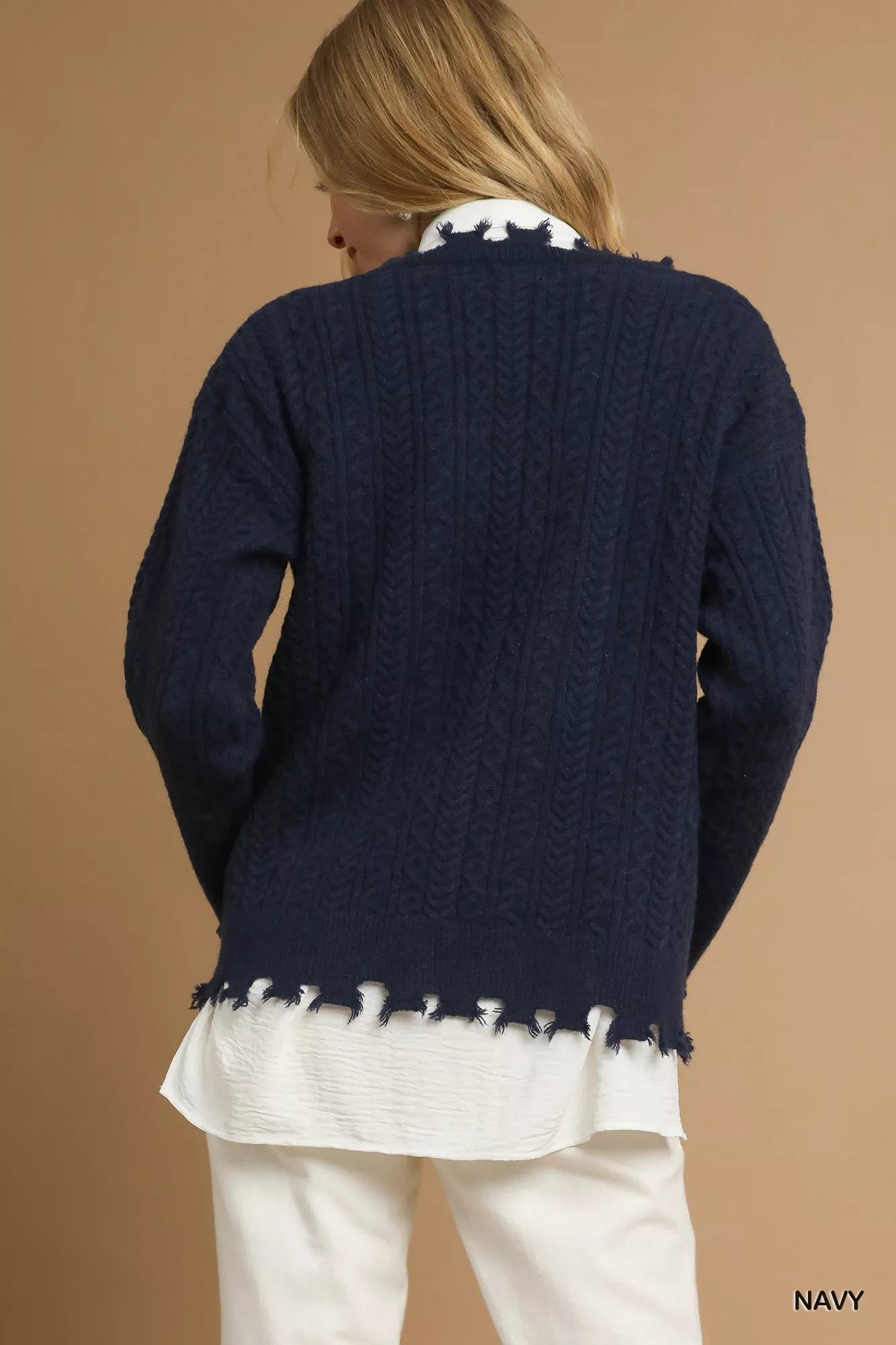 Umgee Distressed American Flag Sweater - Tigbul's Variety Fashion Shop