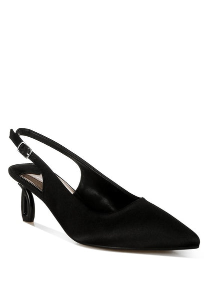 Vinca Satin Pointed Toe Slingbacks - Tigbul's Variety Fashion Shop