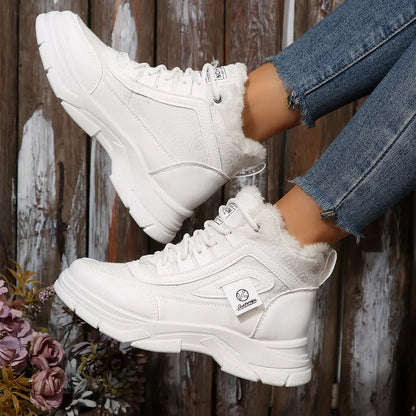 High-Top Platform Chunky Sneaker Boots Lace-Up - Tigbul's Variety Fashion Shop