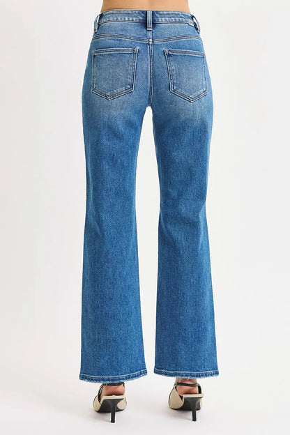 RISEN Full Size High Rise Ankle Straight Front Body Distressed Jeans Plus Size - Tigbul's Variety Fashion Shop