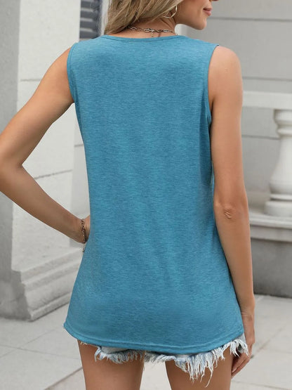 Classic V-Neck Sleeveless Tank Top - Tigbul's Variety Fashion Shop
