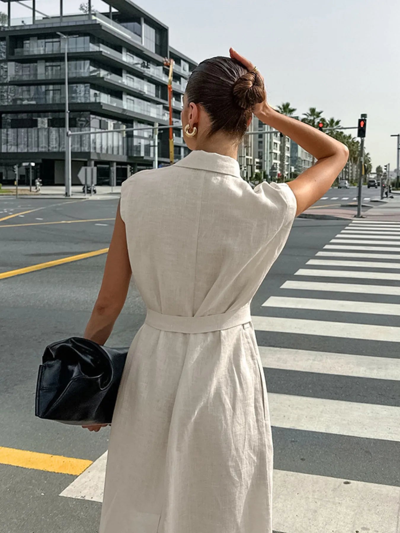 Tie Waist Cap Sleeve Maxi Dress - Tigbul's Variety Fashion Shop