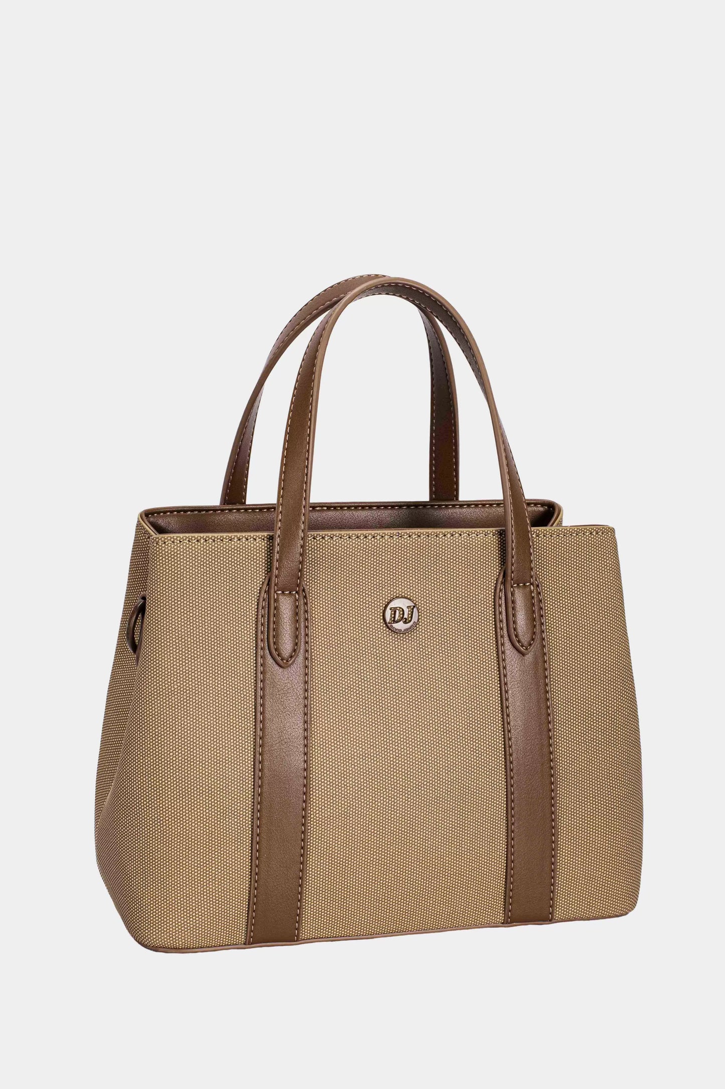 David Jones Canvas Handbag with Leather Trim - Tigbul's Variety Fashion Shop