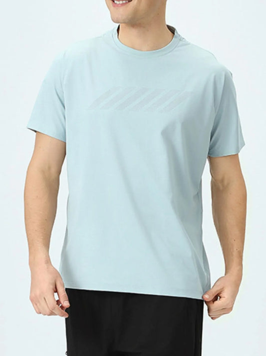 Men's Plus Size Round Neck Short Sleeve Active T-Shirt - Tigbul's Variety Fashion Shop