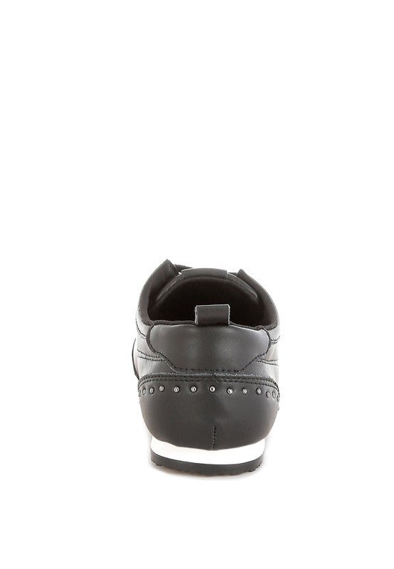Odaya Studded Real Soft Leather Sneakers - Tigbul's Variety Fashion Shop