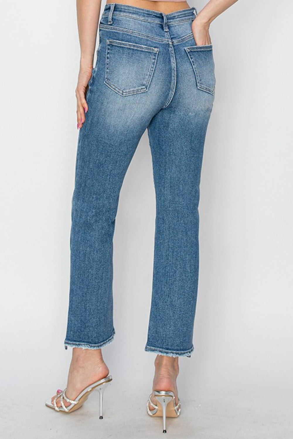 RISEN High Rise Slim Straight Jeans - Tigbul's Variety Fashion Shop