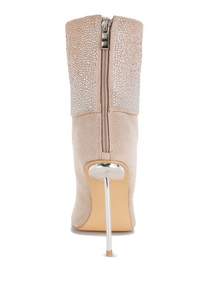 Podstar Rhinestones Embellished Foldover Boots - Tigbul's Variety Fashion Shop