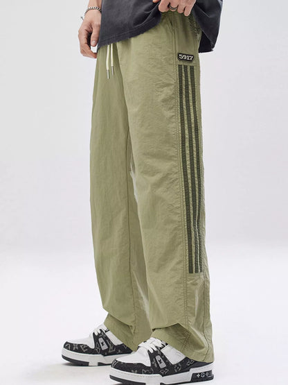 Men's Full Size Striped Wide Leg Pants Plus Size - Tigbul's Variety Fashion Shop