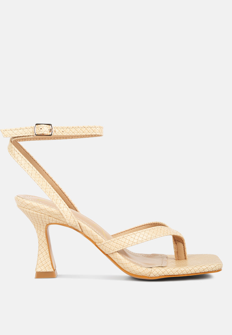 Celty Ankle Strap Spool Heel Sandals - Tigbul's Variety Fashion Shop