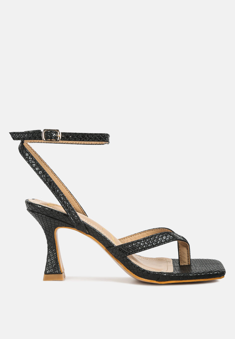 Celty Ankle Strap Spool Heel Sandals - Tigbul's Variety Fashion Shop