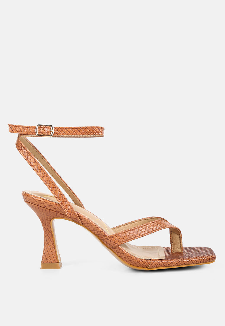 Celty Ankle Strap Spool Heel Sandals - Tigbul's Variety Fashion Shop