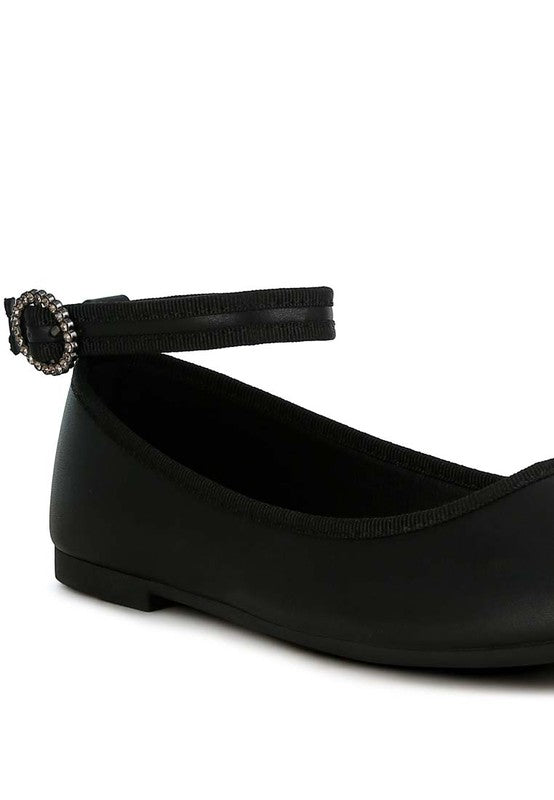 Danseur Ankle Strap Detail Ballet Flats - Tigbul's Variety Fashion Shop