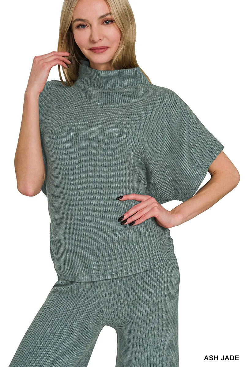 Zenana Mock Neck Top and Pants Sweater Set - Tigbul's Variety Fashion Shop