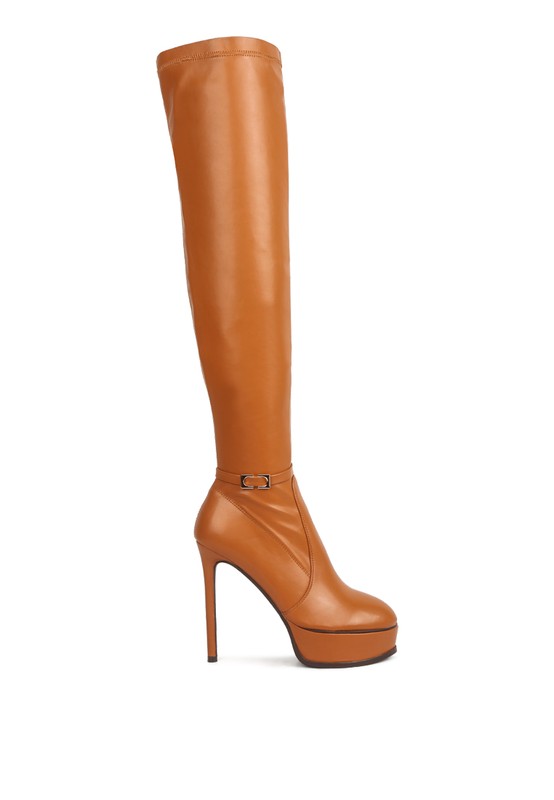TWINKLES Patent Stiletto Heeled Long Boots - Tigbul's Variety Fashion Shop