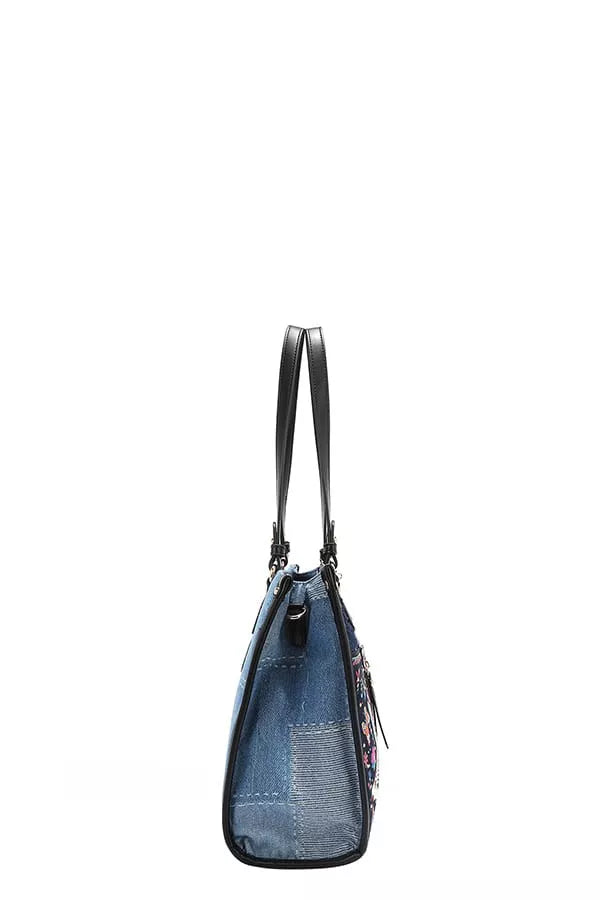 Nicole Lee USA Bosque de Amor Denim Tote Bag - Tigbul's Variety Fashion Shop
