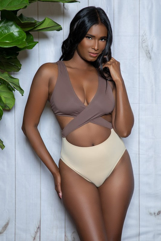 Mia Color Block One Piece Swimsuit - Tigbul's Variety Fashion Shop