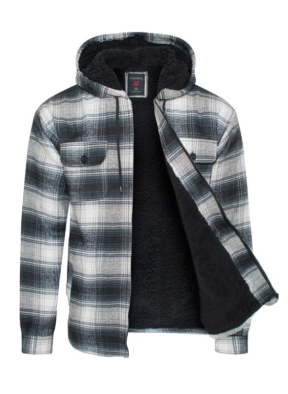 Men's Flannel Sherpa Lining Jacket - Tigbul's Variety Fashion Shop